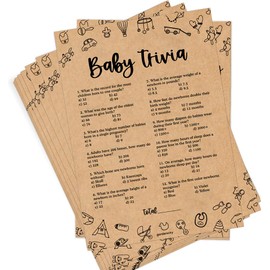 Baby Shower Game (50 Cards), Fun Baby Trivia Shower Games Activity for Boy or Girl, Kraft