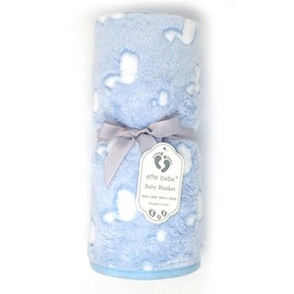 effe bebe Ducky Coral Fleece Baby Stroller Blanket 30"x40" Baby Blue