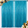 ShiDianYi Sequin-Backdrop Turquoise 2 Panels 4FTx6FT Backdrop for Photography Aqua