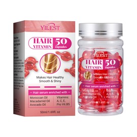 Zgxhga Hair Treatment Serum, 40 Capsules Hair Treatment Oil for Dry Damaged Hair, Hair Conditioner Capsules with Keratin, Argan Oil-Leave-in Anti Frizz Hair Oil No Rinse for All Hair Types