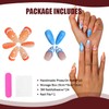 24 Pcs French Tip Press on Nails Long Almond Fake