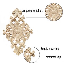 2 Pieces Wooden Ornaments, Wooden Ornaments for Furniture, Vintage Wooden Ornaments for Furniture, for Walls, Furniture, Wardrobe, Window