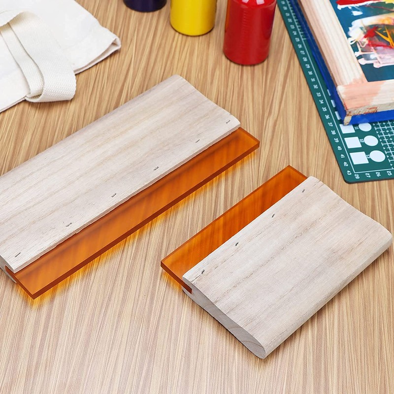 Cayway 5 PCS Screen Printing Squeegees, Durable, Abrasion-Resistant, Water- and