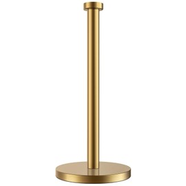 Paper Towel Holder Countertop, Gold Paper Towel Roll Holder for Kitchen Bathroom, One-Handed Operation Stainless Steel Paper Towel Holder with Weighted Base