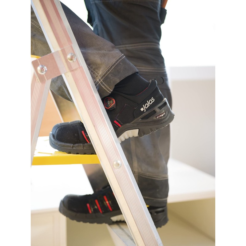 Jalas 9965 Exalter Safety Shoe, EU Size 39 Black,red