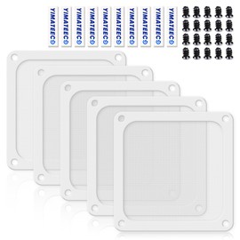 YIMATEECO Dust Filter PC 140mm Fan Dust Cover for Computer Cooler/PSU/Routers 50 Mesh, Magnetic Frame PC Cooler Filter Dustproof Mesh (PVC PRO, 140 * 140mm, 5pcs, White)