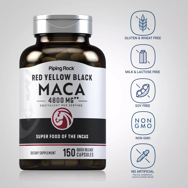 Piping Rock Maca Root Capsules | 4800mg | 150 Count