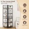 Giantex 5-Tier Corner Shelf, 63" Tall Corner Bookshelf, Freestanding Storage