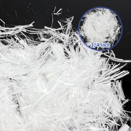 BOHUIZ 6.6 Lb Concrete Fiberglass, 3/4 Inch Fiberglass for Mortar Concrete Reinforcement White Concretes Mix for Building Walls Garden Floor