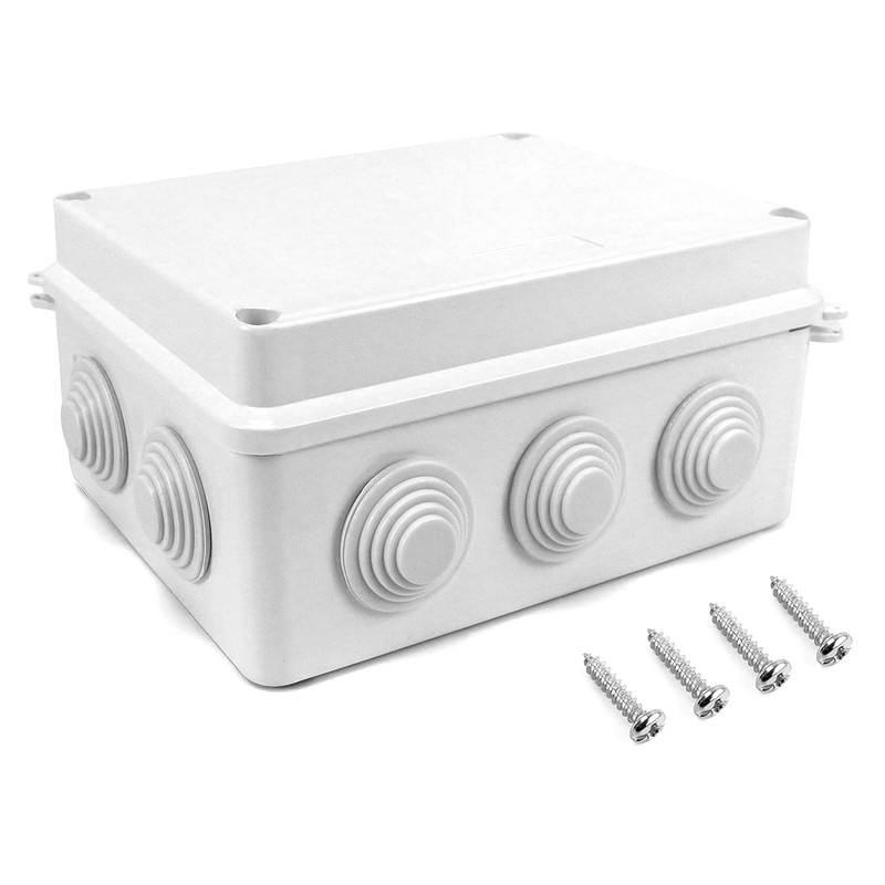 QWORK® Surface-Mounted Junction Box, Junction Box, Waterproof, Dustproof, IP65, ABS