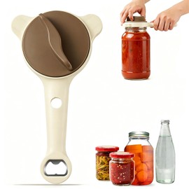 Adjustable Jar Opener with 3-Claw Grip and Bottle Opener