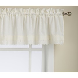 LORRAINE HOME FASHIONS Cenefa con Cinta para la Varilla, Ecru, Valance 60"x 12", 1