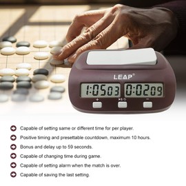 Professional Digital Chess Clock Count Down Chess Timer with Alarm Electronic Board Game Bonus Competition Master Tournament BBZY