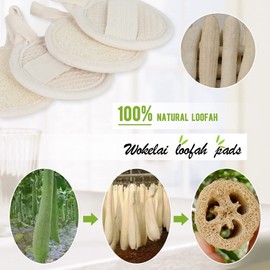 Exfoliating Loofah Sponge Pads Face loofa Brush 6 Pack 3.15 inches Made of 100% Natural Luffa body and Facial Scrub Pad Personal Care Close Skin for Men and Women for Bath Spa and Shower
