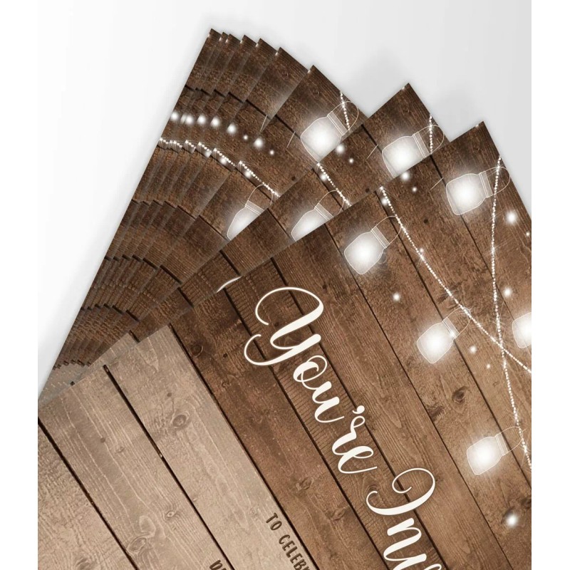 Printed Party Rustic Party Invitations | 25 Invitations and Envelopes