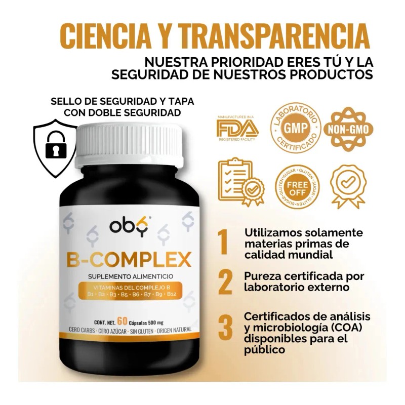 Complejo Completo Vitamina B12 Oby Complex Vitaminas Pura Rellenos Mujer