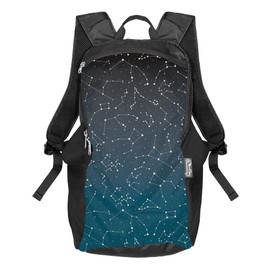 ChicoBag Travel Pack rePETe Compact Recycled Backpack, Night Sky Constellations, Classic