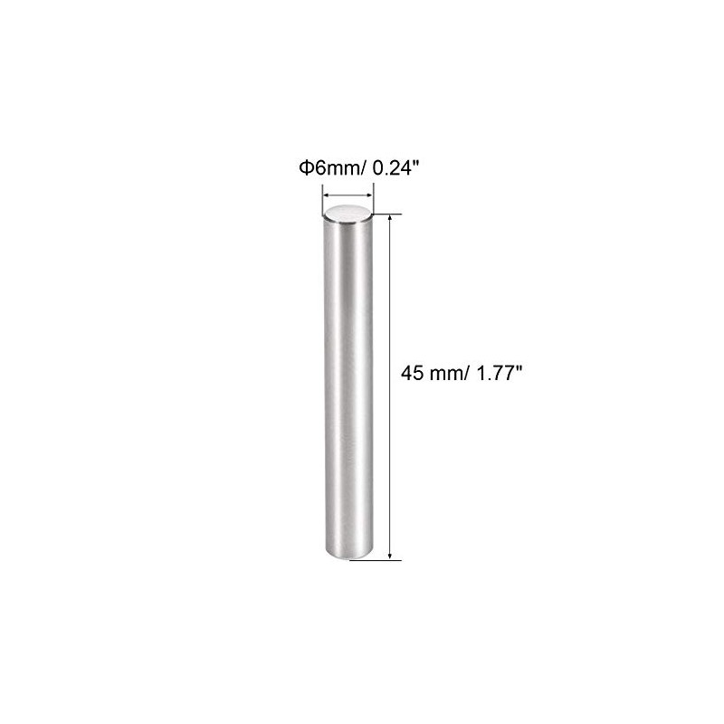 sourcing map 15Pcs 6mm X 45mm Dowel Pin 304 Stainless