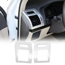 Fgtagtal Fit for Toyota Land Cruiser Prado FJ150 150 2018 ABS Car Side Air Condition Outlet Vent Trim Cover Frame Sticker, Center Console Side Air Outlet Trim Cover, 2 PCS (Silver)