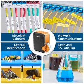 P31 Industrial Label Maker, Labeler Machine with 0.71" W x 26.24ft L Label, Wire and Cable Label Printer for Job Sites and Heavy-Duty Labeling, Fast Create and Print Label
