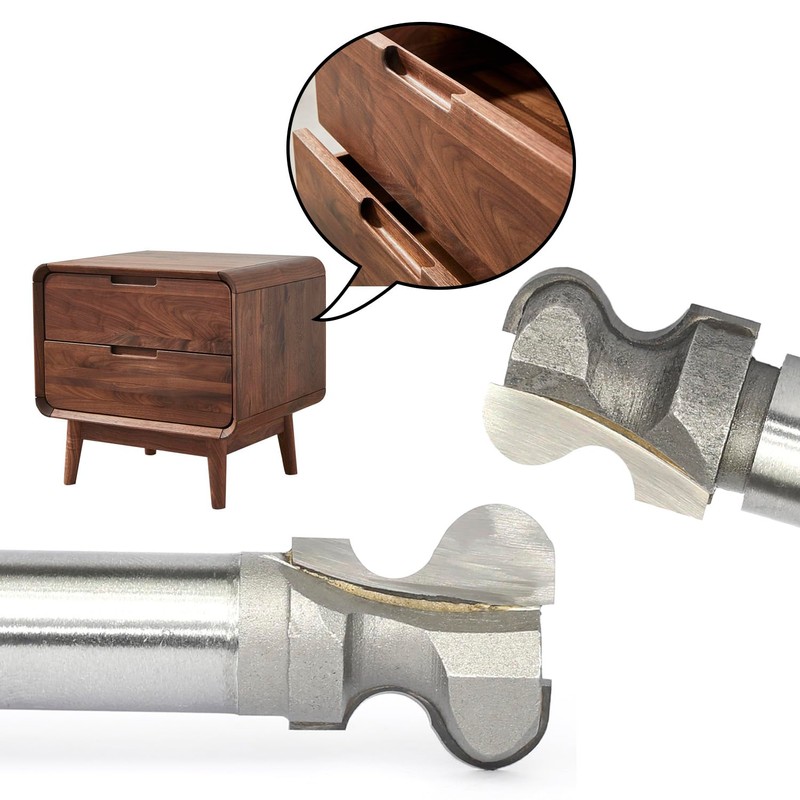 Akylin 2pcs Finger Pull Router Bits Set 1/2 Inch Shank,Drawer