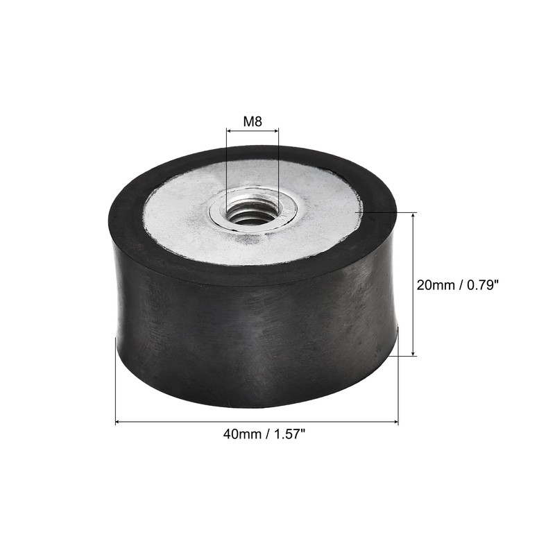 sourcing map M8 Rubber Mounts, 2pcs Female/Female Vibration Isolator Shock