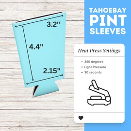 TahoeBay Blank Pint Glass Sleeves (6-Pack) 16 Ounce Insulating Foam Collapsible Beer Drinking Cup Holder (Robins Egg Blue)