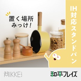 Wahei Freiz Kokomikke RB-3547 Standable Single Handled Pot, 6.3 inches (16 cm), Yellow, IH Gas Stand Pan