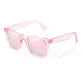 FancyPink Womens Pink Mirrored Sunglasses Polarized - Trendy Fashion Shades with UV400 Protection for Women (D4 Clear Pink Polarized Sunglasses, Pink)