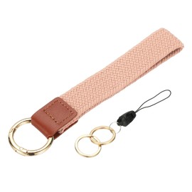 PATIKIL Wristlet Strap for Key, Durable Stretchy Hand Wrist Lanyard Wristlet Keychain Lanyard for Keys Phone Wallet ID Badges Card, Dark Pink