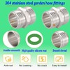 SNUTUYA 304 Stainless Steel Garden Hose Fittings Connector Adapter, Heavy
