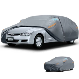 Waterproof Honda Civic(2006-2025) Car Cover with Breathable Vents, [2025 Upgrade] Premium Covers with Cotton Liner and Zipper Door, Sun Rain Snow Dust Uv Protection.(Gift with Towel)