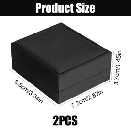 Set of 2 Necklace Box, Jewellery Case for Chain, Jewellery Gift Box, Necklace, Gift Box, Jewellery Box, PU Single Grid Jewellery Box for Wedding, Anniversary, Valentine's Day, Black