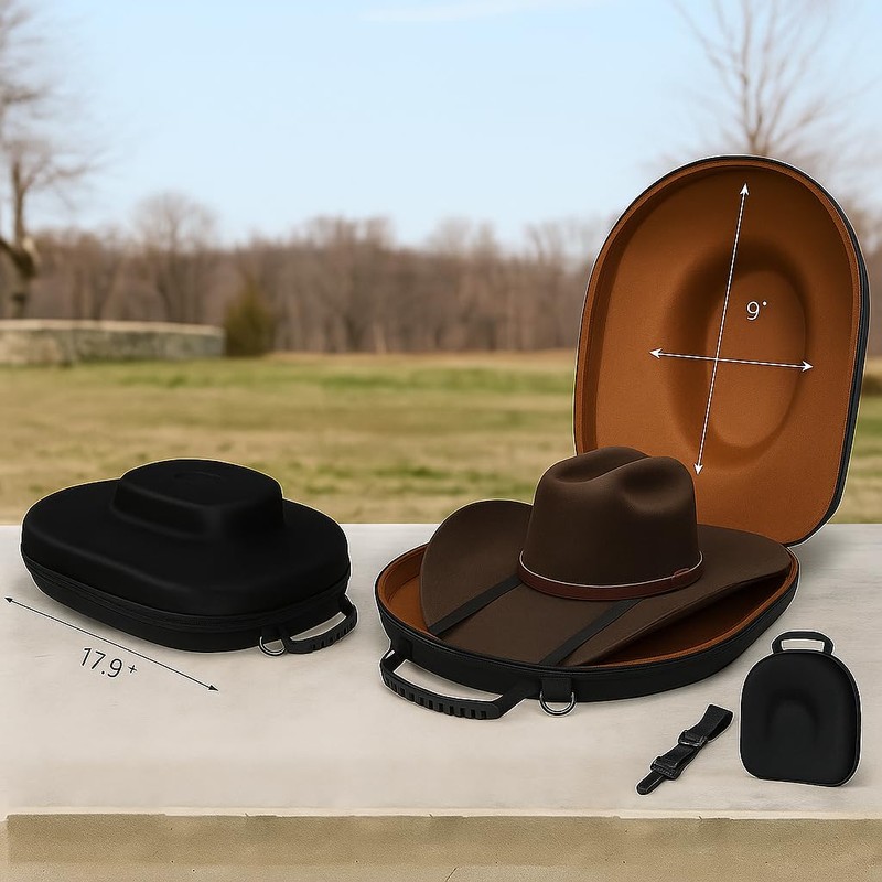 Chichiro Hat Travel Case - Cowboy hat Box, Includes Clips