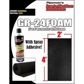 DJ Speaker Woofer Cabinet Liner Black Foam 2 Feet x 4 Feet x 3/8" inches Thick w/Spray Glue