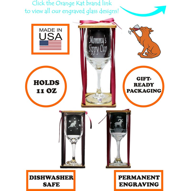 Scorpio Astrological Sign 360 Degree Engraved Stemless Wine Glass