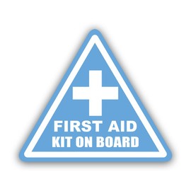 First Aid Kit On Board Sticker for Water Bottle Phone Tumbler Hard hat - Four Pack