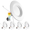 LUXRITE 5/6 Inch LED Recessed Retrofit Downlight, 14W=90W, CCT Color