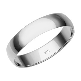 4MM Men's Gold Wedding Band - Lightweight Wedding Ring for Men; 10K or 14K Gold Jewelry in Yellow, White, or Rose Gold; Plain Mens Wedding Band; Classic Gold Rings for Men by Brilliant Expressions,