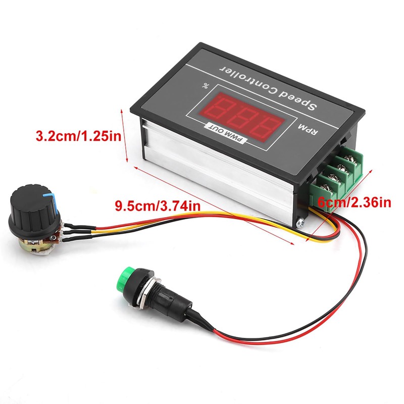 CYTGOUPER DC 6-60v 30A Motor Speed Controller,Stepless PMW Speed Regulator,DC