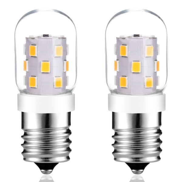 Maelsrlg LED Microwave Light Bulbs Under Hood 40W Equivalent, E17 LED Bulb Dimmable for Range Hood, 3W 380 Lumens, LED Appliance Light Bulb Over Stove, Warm White 3000K, 2 Pack
