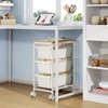 KINGBOARD Slim Rolling Cart with 3 Drawers, Metal Utility Storage
