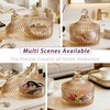 Body Powder Puff Container Set 3Pcs 6" Large Glass Dusting