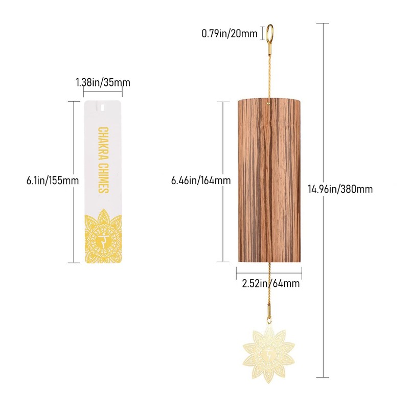 Mowind Chakra Chimes Natural Bamboo Wind Chimes Meditation Chord Windchime