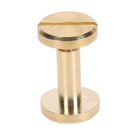 50 Set Binding Rivet Round Flat Head Brass Slot Screw Rivets for Belts Bags Wallets Shoes Jackets Leather Fabric 10x6mm / 0.39x0.24in