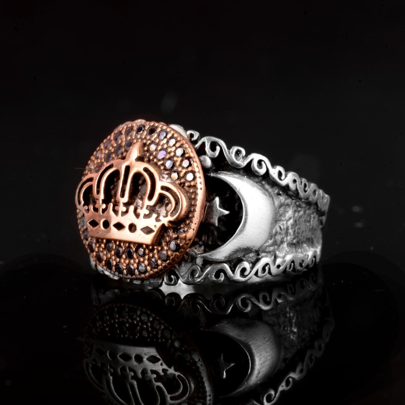 Crown Ring For Men, Silver King Ring (Size:11)