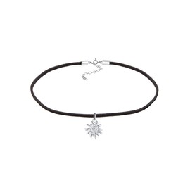 Elli Women's Choker Necklace Sun Pendant Trend 925 Sterling Silver, Sterling Silver, No Gemstone