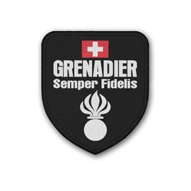 Copytec #42265 Grenadier Semper Fidelis Coat of Arms Armoured Grenadier Swiss 7.5 x 6.5 cm
