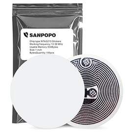 100pcs NTAG215 NFC Tags NFC Stickers 25mm NTAG215 Chipset with 540 Bytes Compatible with TagMo and Amiibo,Scanning Fast Response,Work with All NFC-Capable Phones