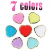 7PCS Sequin Heart Patches Iron on Heart Patches Glitter Heart